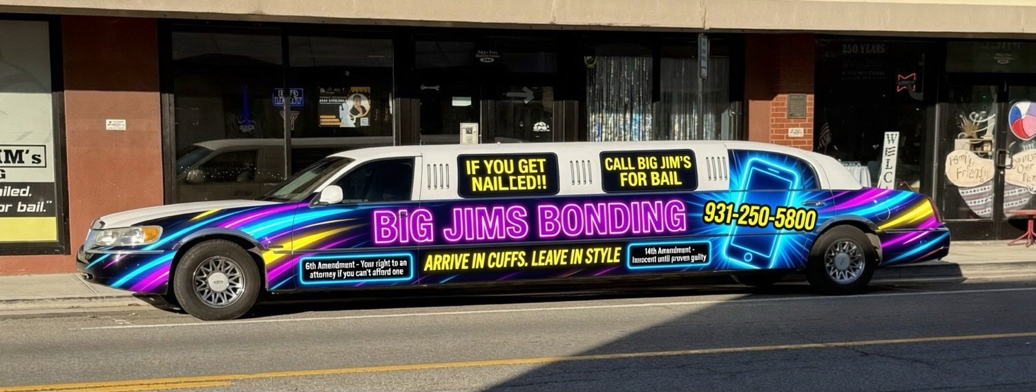Big Jim's Bonding wrapped limousine
